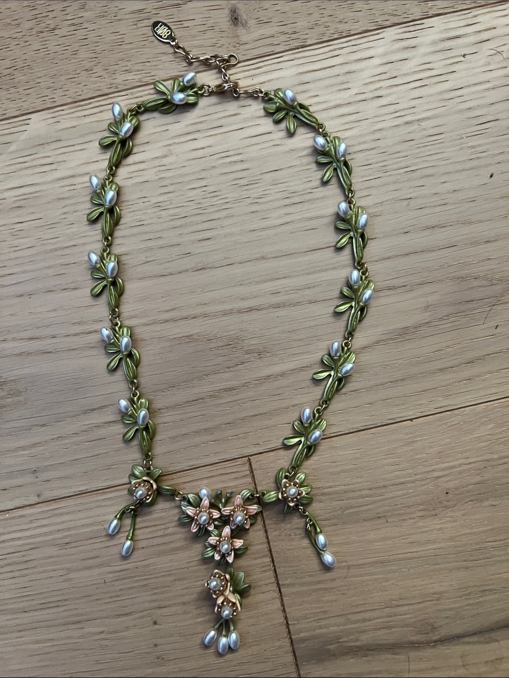 Pink Floral Drop Necklace - Vintage-Inspired Women Jewelry